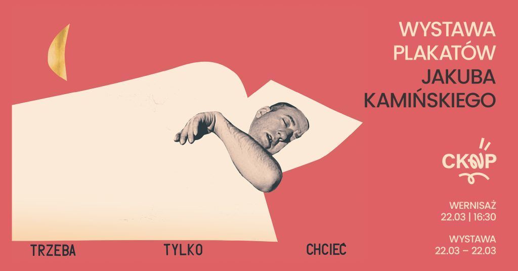 plakat artysty z wizerunkiem śpiącego mężczyzny