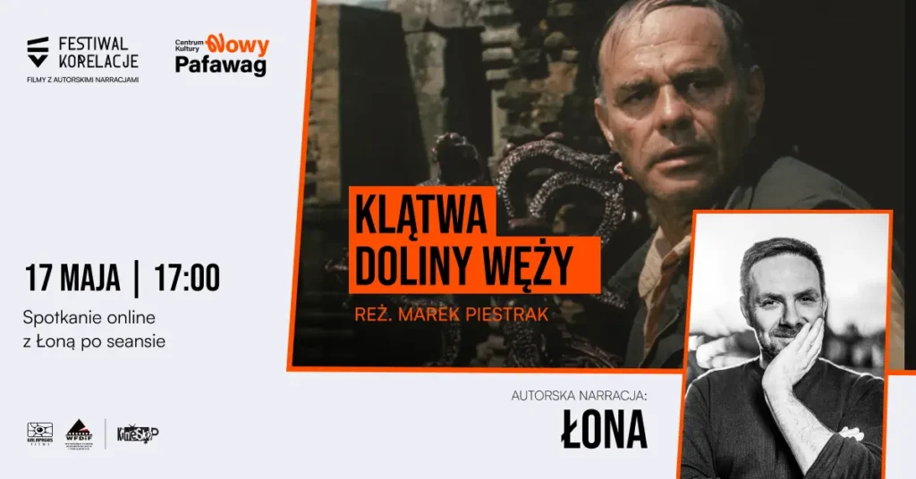 Kadr z filmu przedstawiający mężczyznę oraz zdjęcie Łony